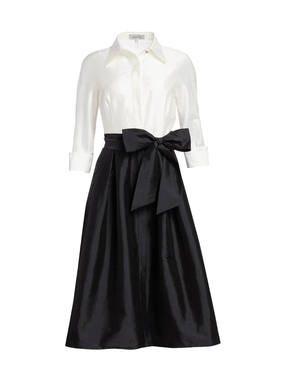 Women's Two-Tone Collared Taffeta Gown Women's Two-Tone Collared Taffeta Gown