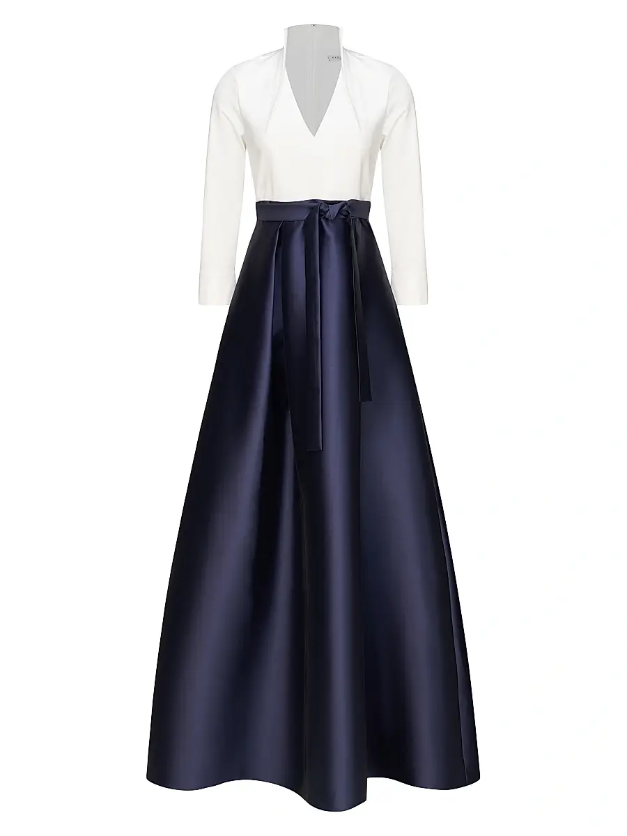 Kay Unger Women's Phoebe Swan-Neck Gown - White Dark Twilight | Image 1 Kay Unger Women's Phoebe Swan-Neck Gown - White Dark Twilight | Image 1