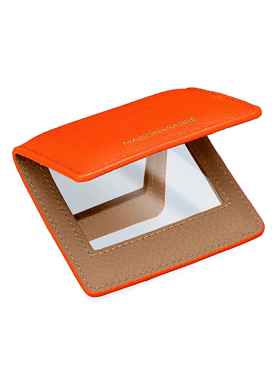 MAISON de SABRÉ Leather Compact Mirror | Thumbnail 2 MAISON de SABRÉ Leather Compact Mirror | Thumbnail 2