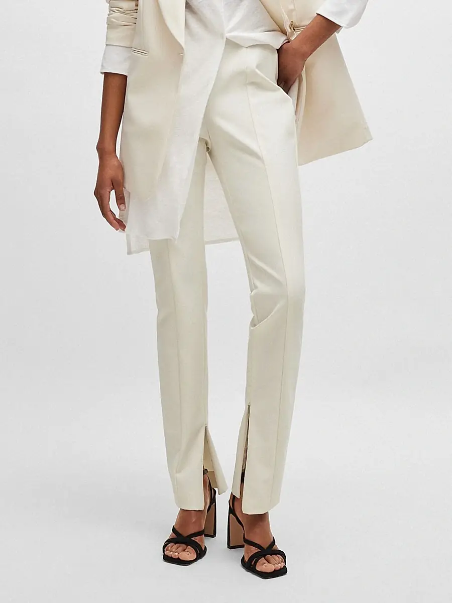 BOSS Women's Extra Slim Fit Trousers - Natural | Thumbnail 2 BOSS Women's Extra Slim Fit Trousers - Natural | Thumbnail 2