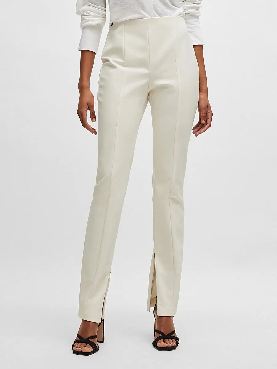 BOSS Women's Extra Slim Fit Trousers - Natural | Thumbnail 3 BOSS Women's Extra Slim Fit Trousers - Natural | Thumbnail 3