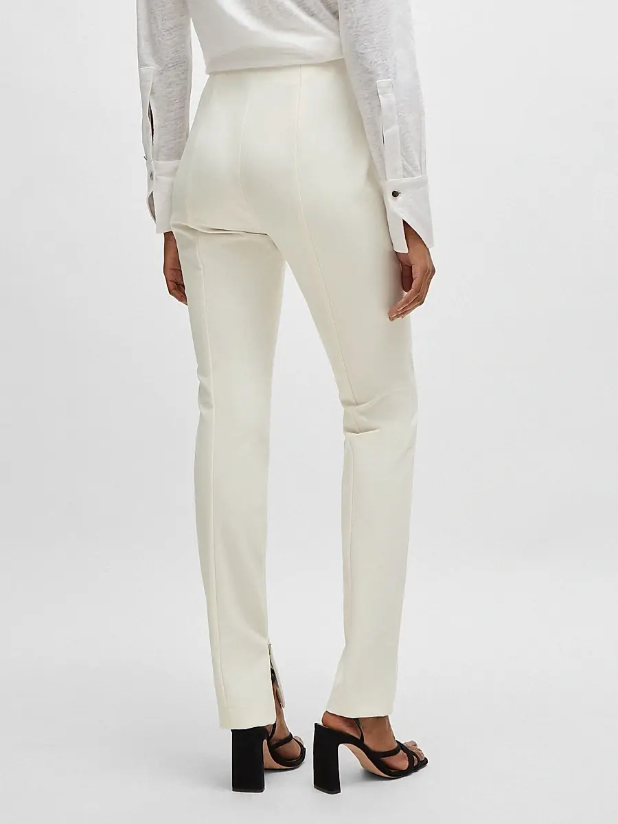 BOSS Women's Extra Slim Fit Trousers - Natural | Thumbnail 4 BOSS Women's Extra Slim Fit Trousers - Natural | Thumbnail 4