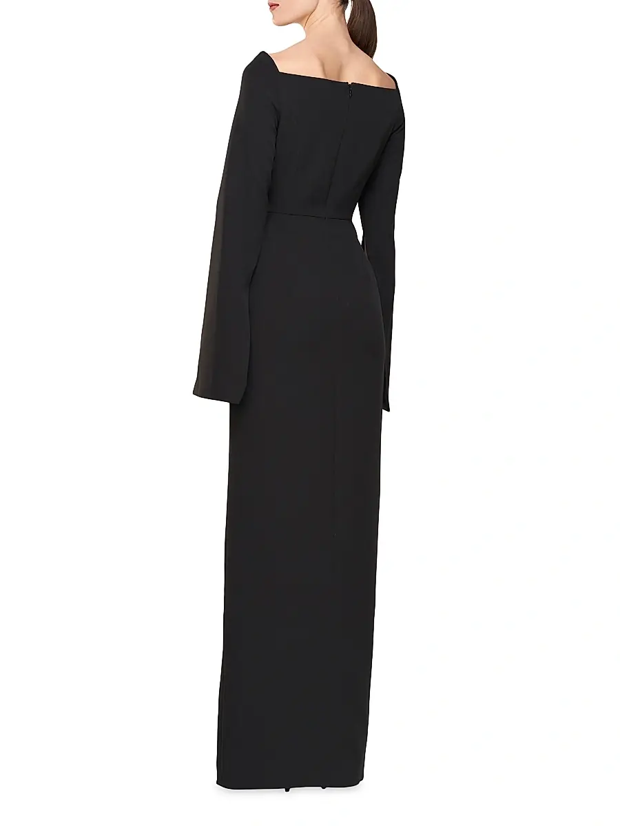 Kay Unger Women's Katerina Crepe Split-Sleeve Gown | Thumbnail 4 Kay Unger Women's Katerina Crepe Split-Sleeve Gown | Thumbnail 4