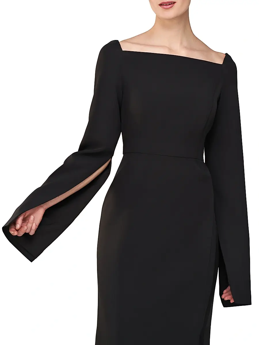 Kay Unger Women's Katerina Crepe Split-Sleeve Gown | Thumbnail 5 Kay Unger Women's Katerina Crepe Split-Sleeve Gown | Thumbnail 5