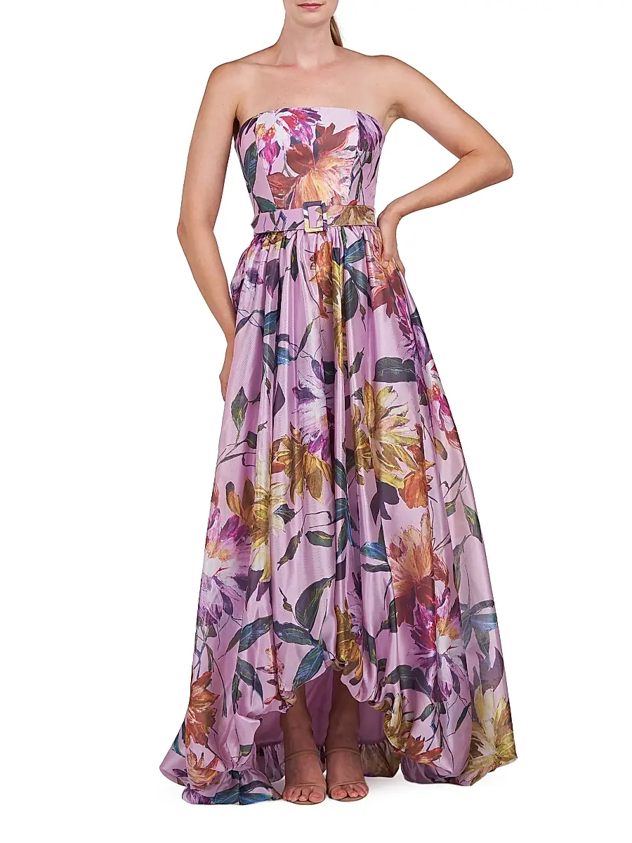 Kay Unger Women's Evangeline Floral Organza Strapless Gown | Thumbnail 2 Kay Unger Women's Evangeline Floral Organza Strapless Gown | Thumbnail 2
