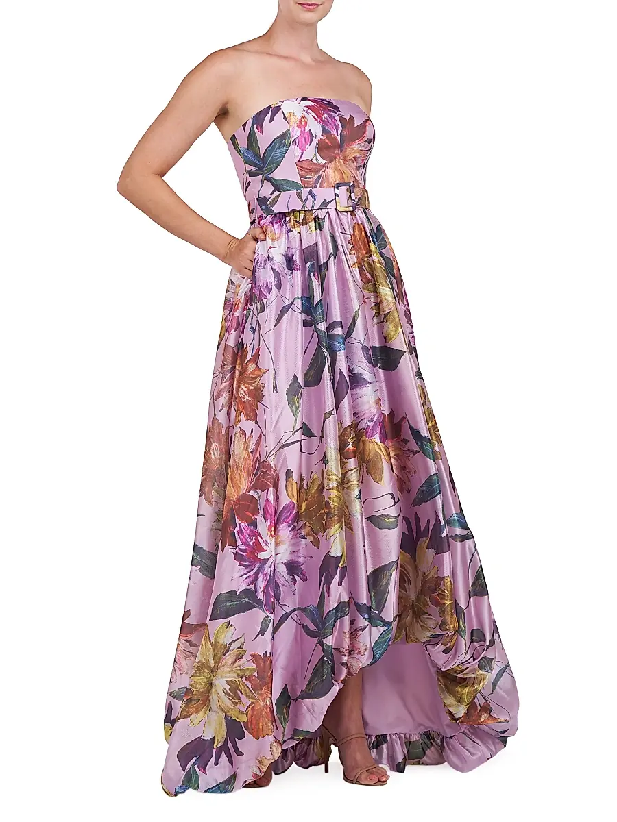 Kay Unger Women's Evangeline Floral Organza Strapless Gown | Thumbnail 3 Kay Unger Women's Evangeline Floral Organza Strapless Gown | Thumbnail 3
