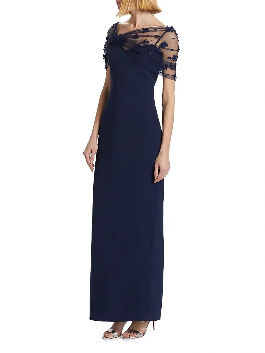 THEIA Women's Sophia Beaded Shawl Gown | Thumbnail 4 THEIA Women's Sophia Beaded Shawl Gown | Thumbnail 4
