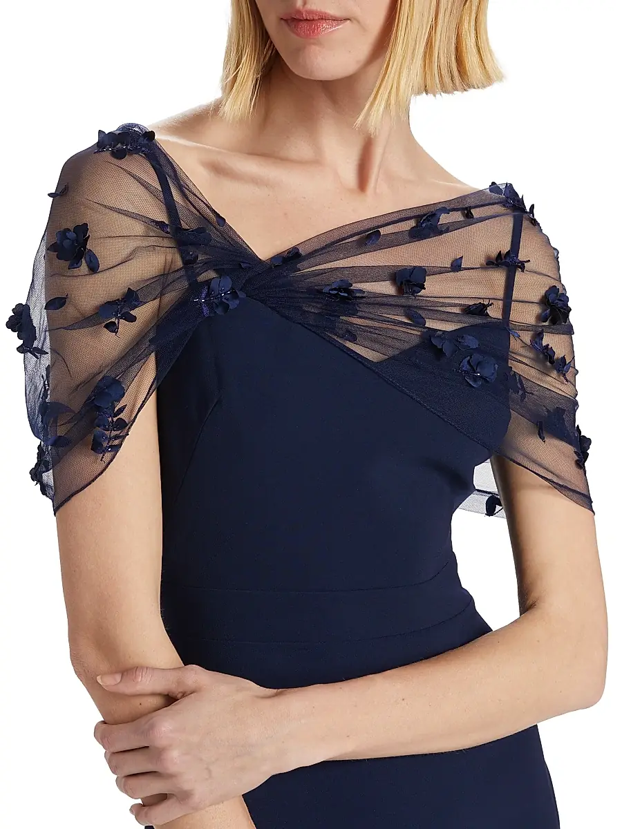 THEIA Women's Sophia Beaded Shawl Gown | Thumbnail 6 THEIA Women's Sophia Beaded Shawl Gown | Thumbnail 6
