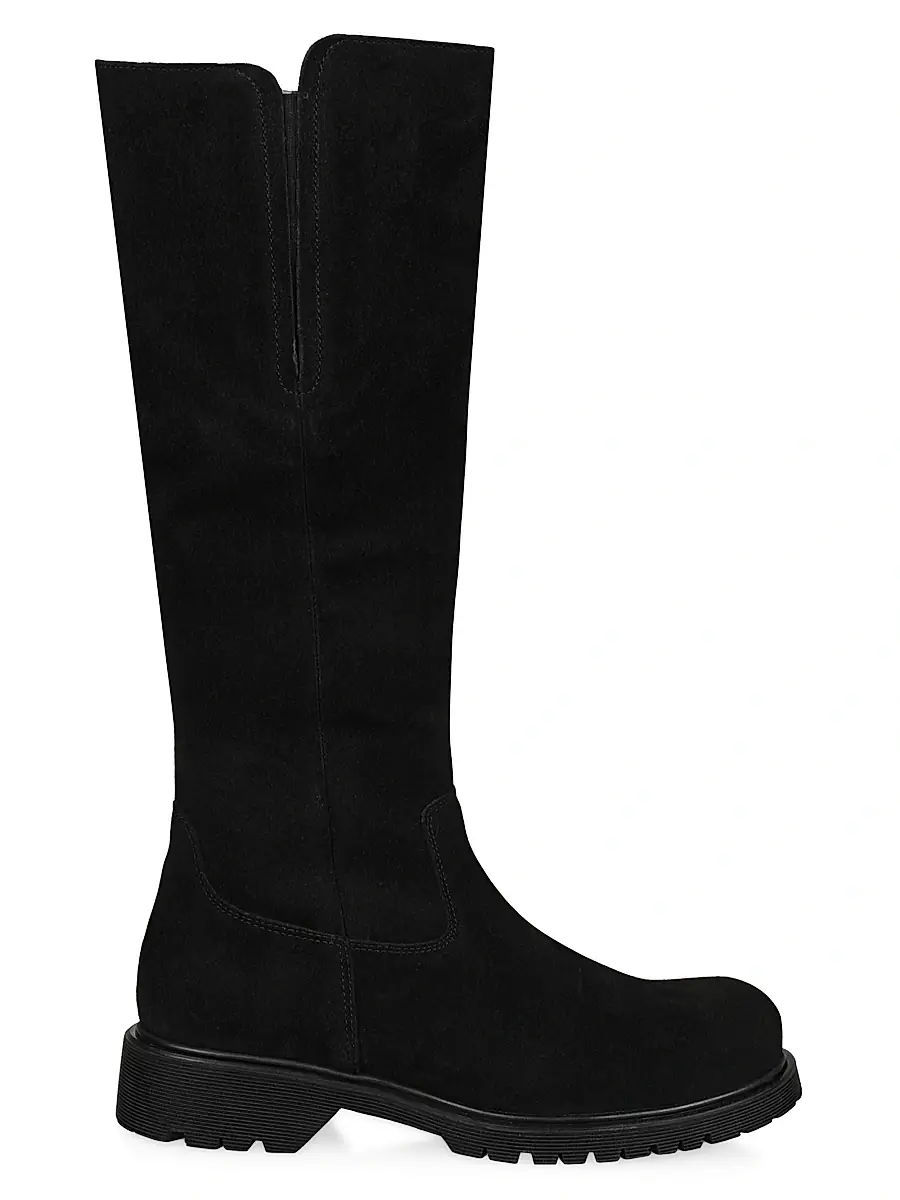 La Canadienne Women's Helene 38MM Suede Lug Sole Boots - Black | Image 1 La Canadienne Women's Helene 38MM Suede Lug Sole Boots - Black | Image 1