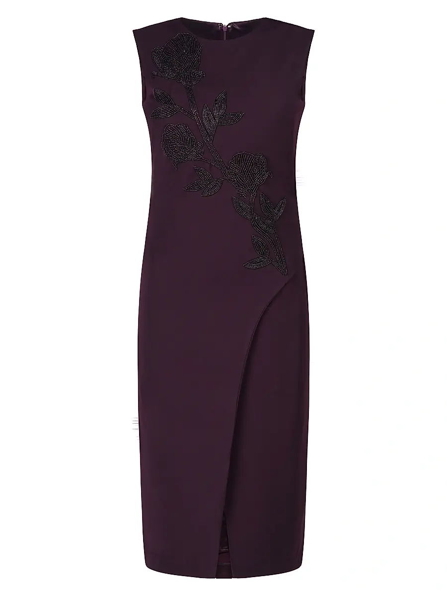 Kay Unger Women's Ellery Embellished Sleeveless Midi-Dress