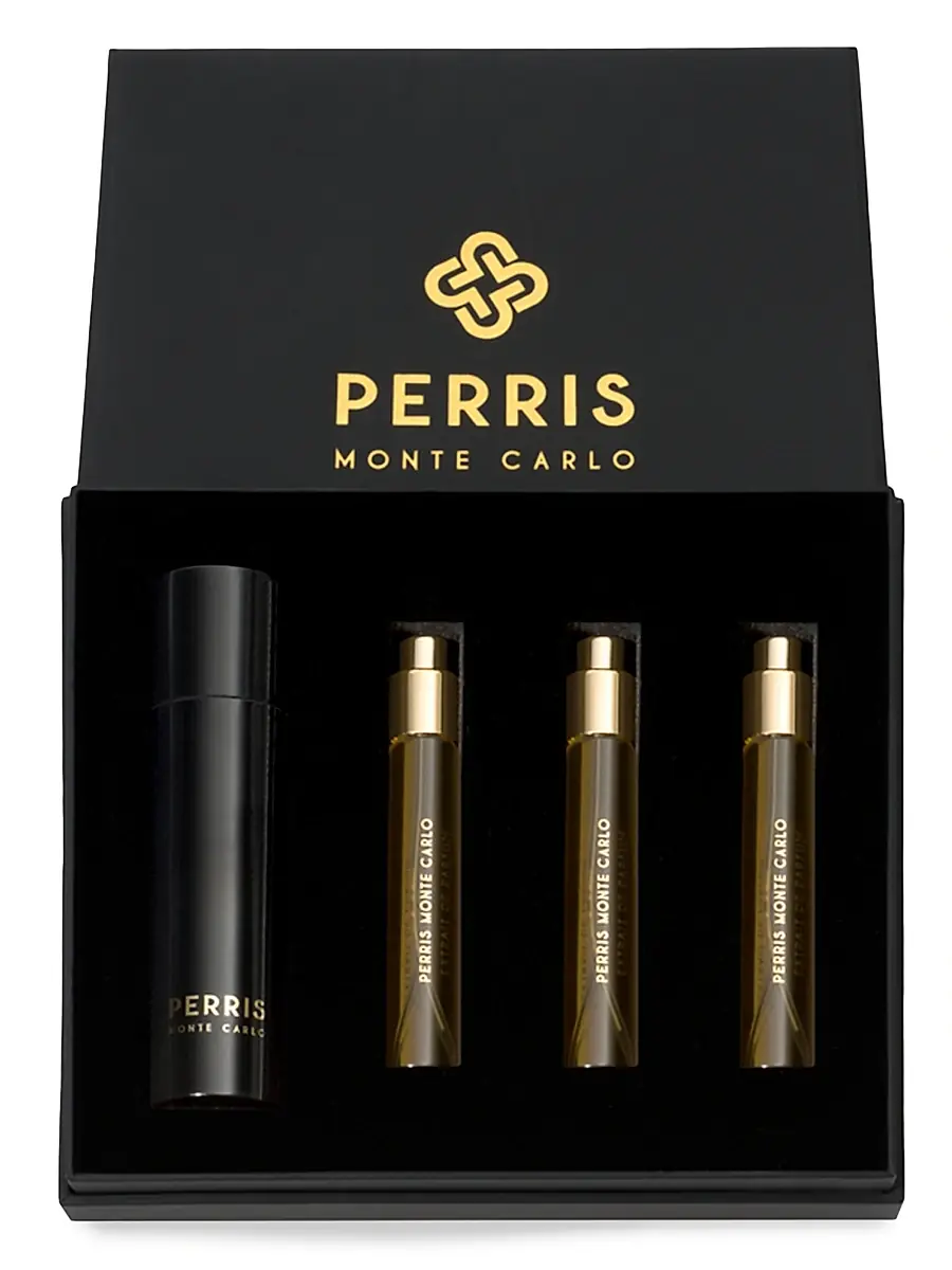 Perris Monte Carlo Absolue d'Osmanthe Extrait de Parfum 5-Piece Travel Spray Set | Image 1 Perris Monte Carlo Absolue d'Osmanthe Extrait de Parfum 5-Piece Travel Spray Set | Image 1