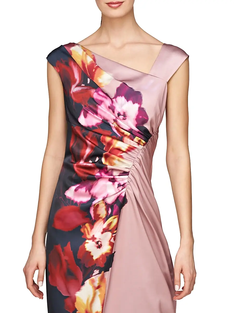 Kay Unger Women's Ilssa Asymmetric Midi-Dress | Thumbnail 5