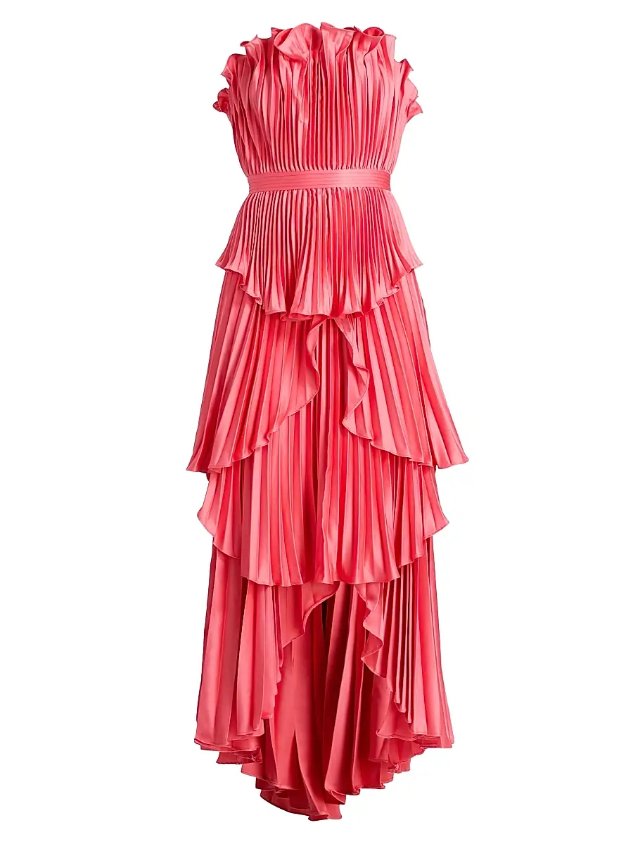 AMUR Women's Janey Tiered Shell High-Low Gown - Aurelia | Image 1 AMUR Women's Janey Tiered Shell High-Low Gown - Aurelia | Image 1