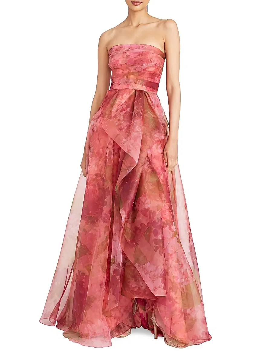 THEIA Women's Fahreta Floral Strapless Gown | Thumbnail 2 THEIA Women's Fahreta Floral Strapless Gown | Thumbnail 2