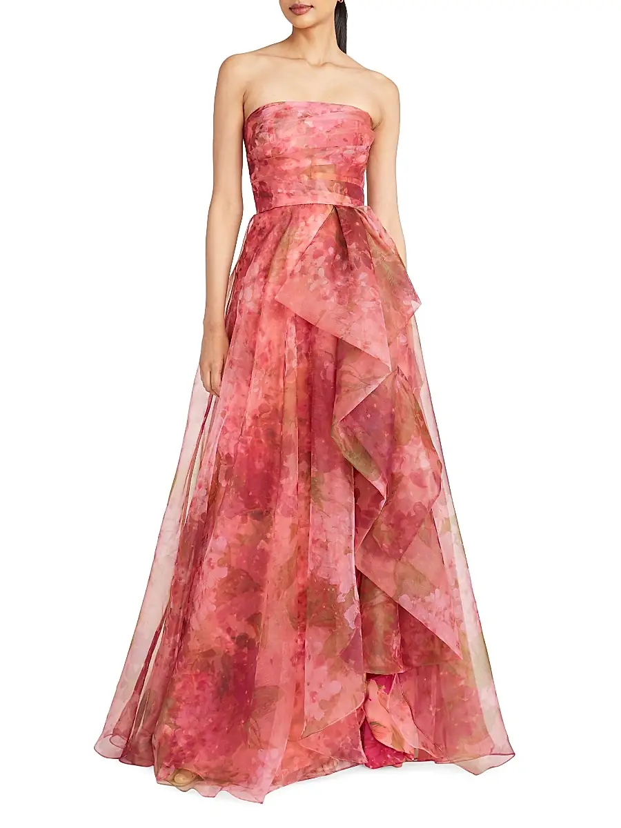 THEIA Women's Fahreta Floral Strapless Gown | Thumbnail 3 THEIA Women's Fahreta Floral Strapless Gown | Thumbnail 3