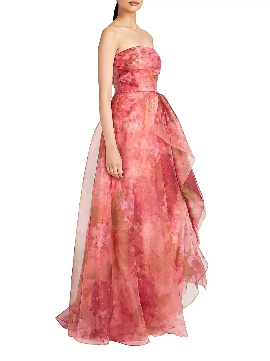 THEIA Women's Fahreta Floral Strapless Gown | Thumbnail 4 THEIA Women's Fahreta Floral Strapless Gown | Thumbnail 4