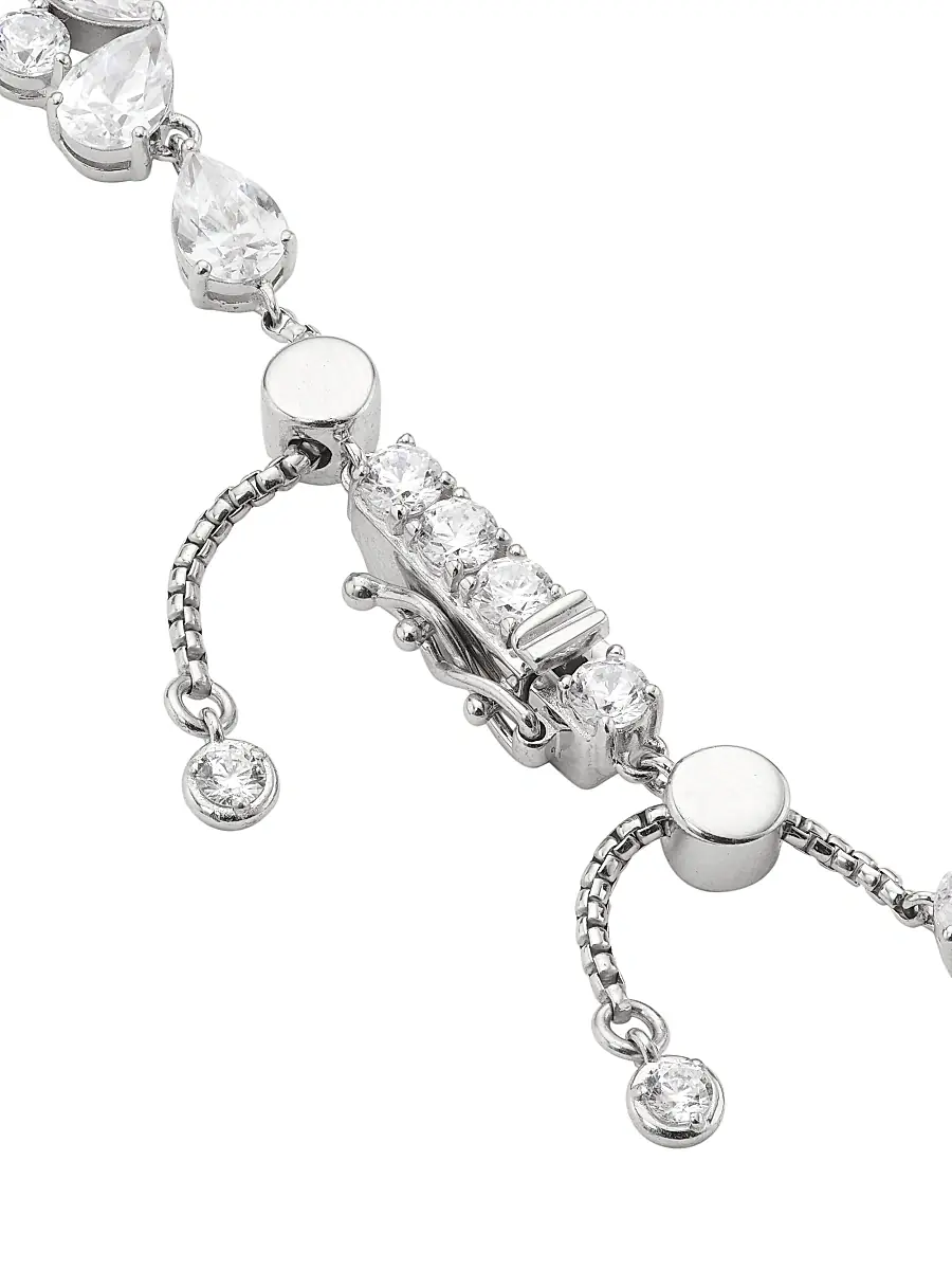 Adriana Orsini Women's Versailles Sterling Silver & Cubic Zirconia Fringe Necklace - Silver | Thumbnail 3 Adriana Orsini Women's Versailles Sterling Silver & Cubic Zirconia Fringe Necklace - Silver | Thumbnail 3