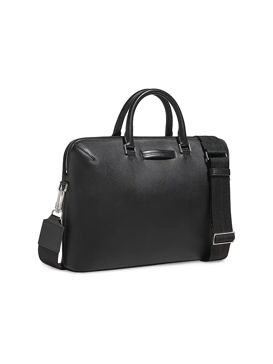 Zegna Men's Calf Leather Business Bag | Thumbnail 3 Zegna Men's Calf Leather Business Bag | Thumbnail 3