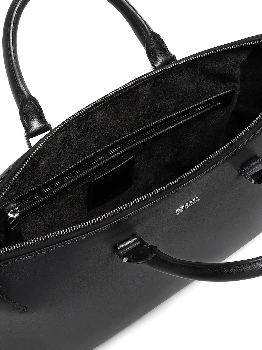 Zegna Men's Calf Leather Business Bag | Thumbnail 4 Zegna Men's Calf Leather Business Bag | Thumbnail 4