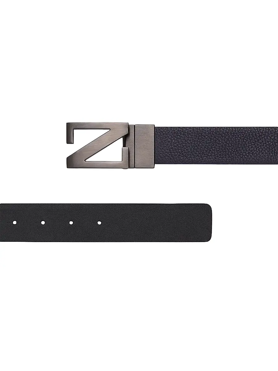 Zegna Men's Reversible Leather Belt | Thumbnail 2 Zegna Men's Reversible Leather Belt | Thumbnail 2