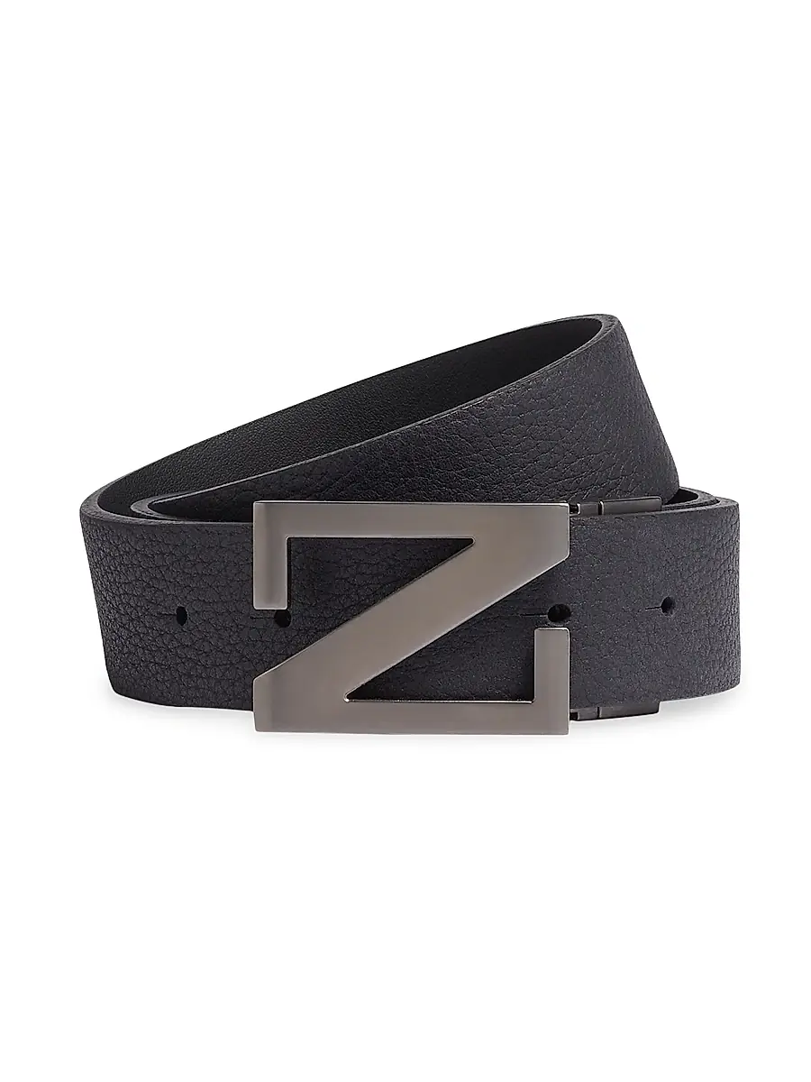 Zegna Men's Reversible Leather Belt | Thumbnail 1 Zegna Men's Reversible Leather Belt | Thumbnail 1