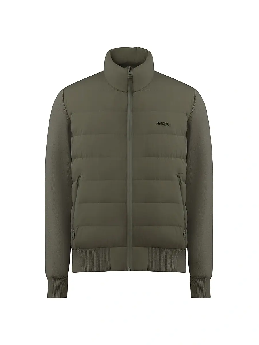 Mackage Men's Haney City Hybrid Light Down Jacket - Light Military | Image 1 Mackage Men's Haney City Hybrid Light Down Jacket - Light Military | Image 1