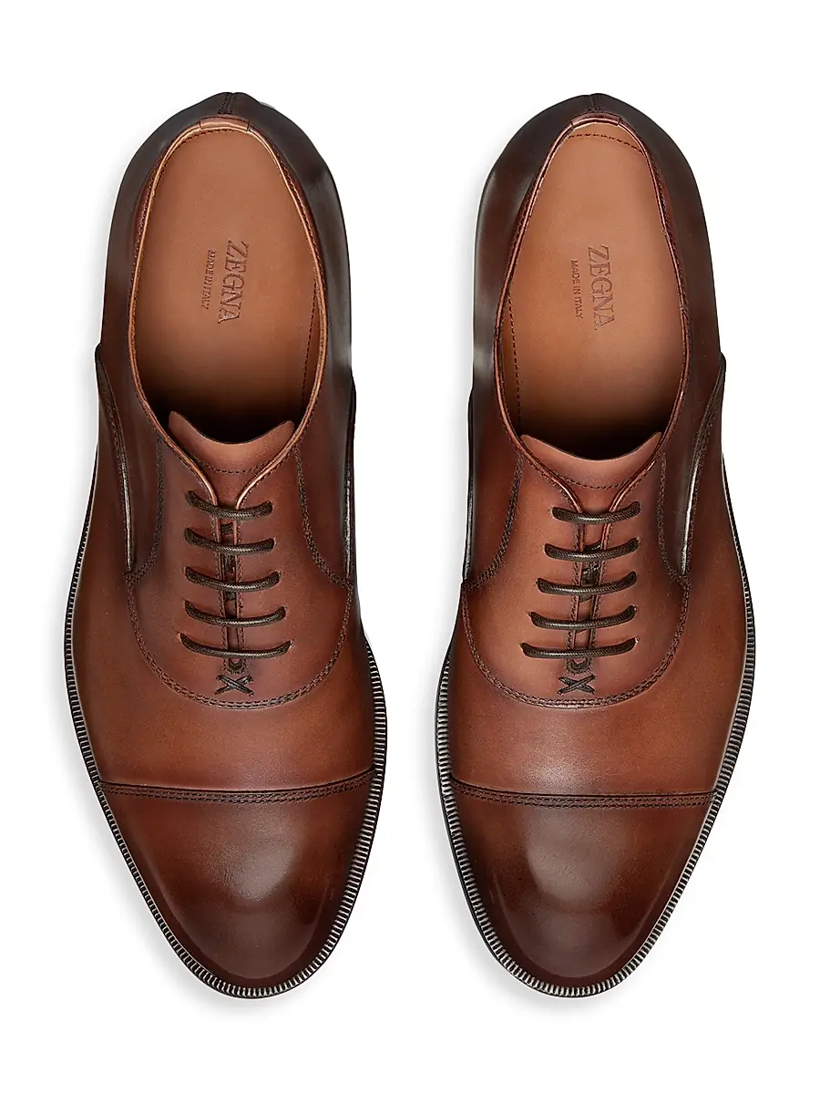 Zegna Men's Leather Torino Oxford Shoes | Thumbnail 5 Zegna Men's Leather Torino Oxford Shoes | Thumbnail 5