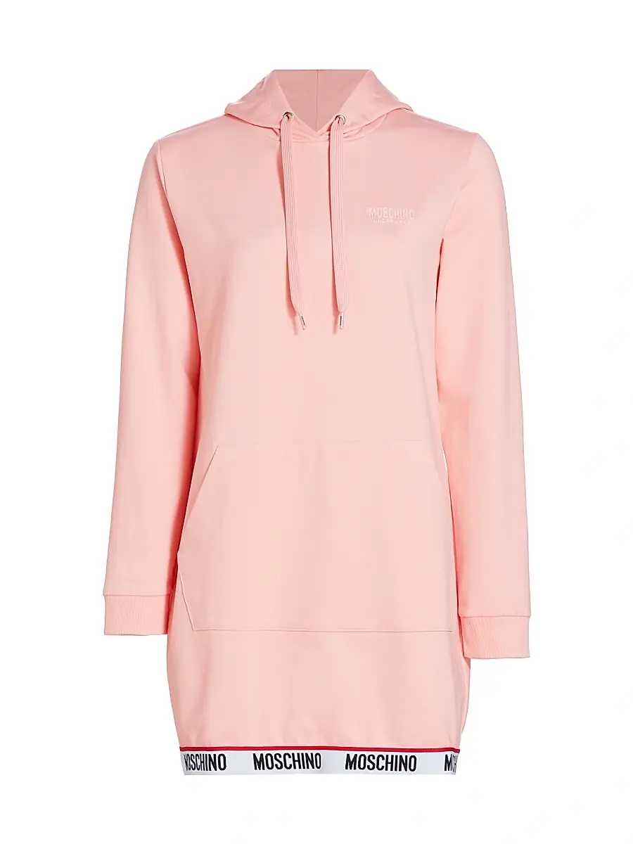 MOSCHINO Women's Maxi Hoodie Minidress - Pink | Image 1 MOSCHINO Women's Maxi Hoodie Minidress - Pink | Image 1