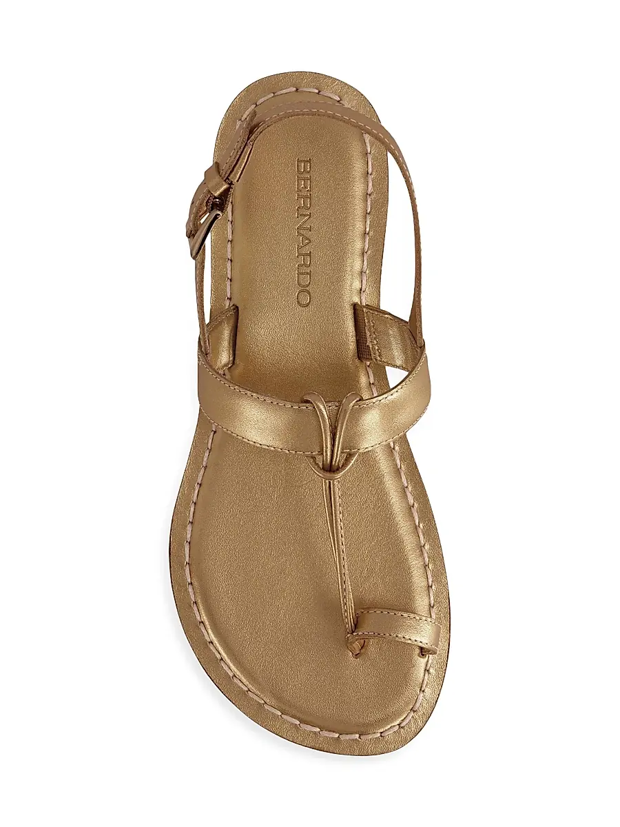 Bernardo Women's Maverick 2 Metallic Leather Toe Ring Sandals | Thumbnail 2 Bernardo Women's Maverick 2 Metallic Leather Toe Ring Sandals | Thumbnail 2