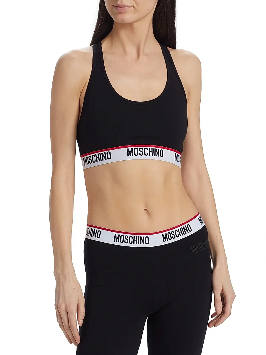 Moschino Women's Logo Tape Bra - Black Archived | Thumbnail 3 Moschino Women's Logo Tape Bra - Black Archived | Thumbnail 3