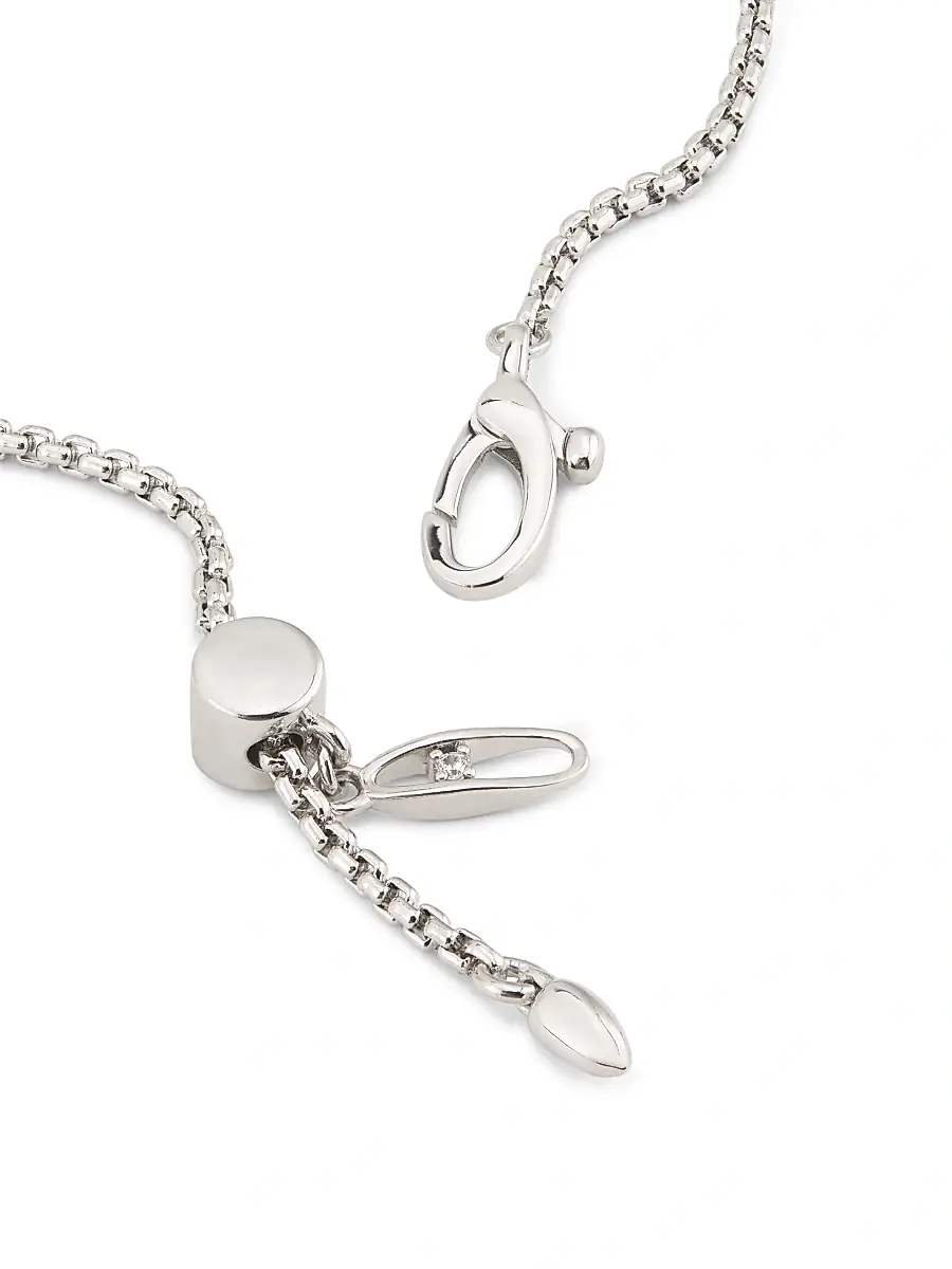Adriana Orsini Women's Gwen Rhodium-Plated & Cubic Zirconia Y Necklace - Silver | Thumbnail 3
