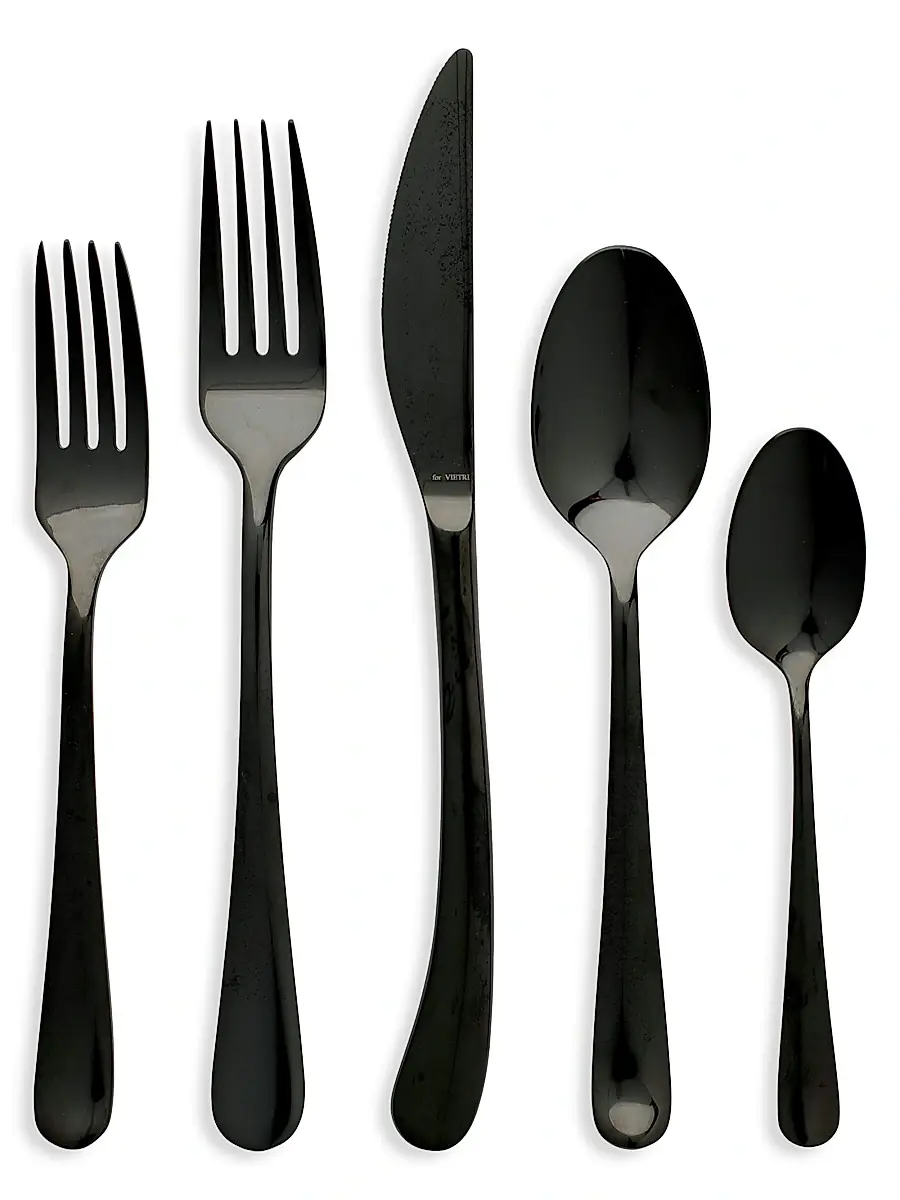 Vietri Settimocielo Nero 5-Piece Flatware Set | Image 1 Vietri Settimocielo Nero 5-Piece Flatware Set | Image 1