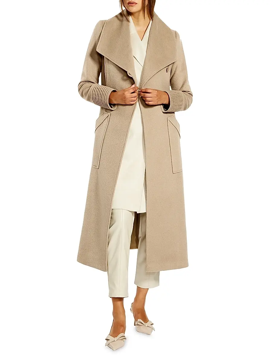 Sentaler Women's Long Wide-Collar Alpaca Wrap Coat | Thumbnail 2 Sentaler Women's Long Wide-Collar Alpaca Wrap Coat | Thumbnail 2