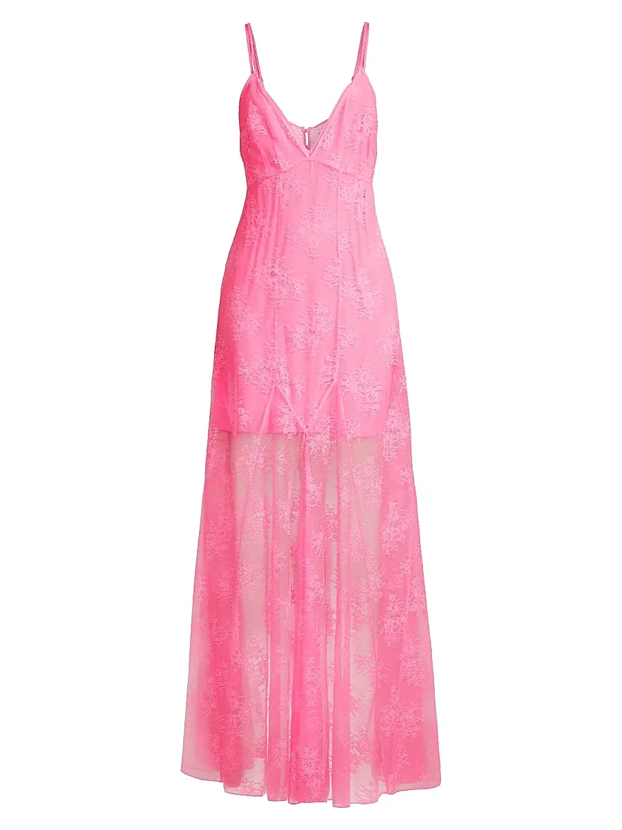 Kiki de Montparnasse Women's Lace Gown - Hot Pink | Image 1 Kiki de Montparnasse Women's Lace Gown - Hot Pink | Image 1
