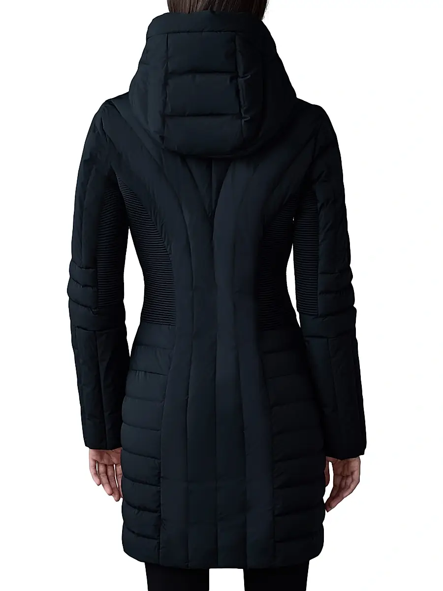 Mackage Women's Oksana Smocked Long Down Coat - Black | Thumbnail 5 Mackage Women's Oksana Smocked Long Down Coat - Black | Thumbnail 5