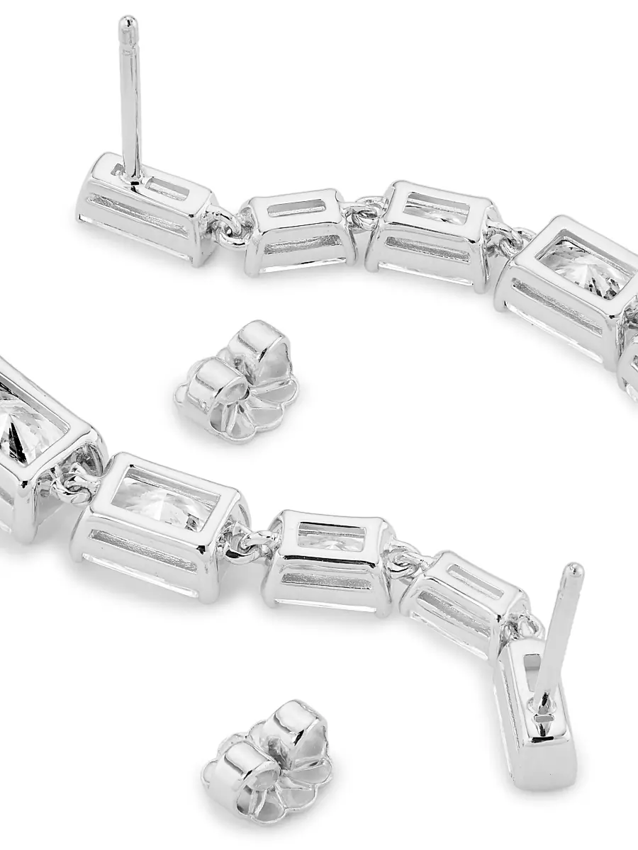 Adriana Orsini Women's Naomi Sterling Silver & Cubic Zirconia Linear Drop Earrings - Silver | Thumbnail 3 Adriana Orsini Women's Naomi Sterling Silver & Cubic Zirconia Linear Drop Earrings - Silver | Thumbnail 3