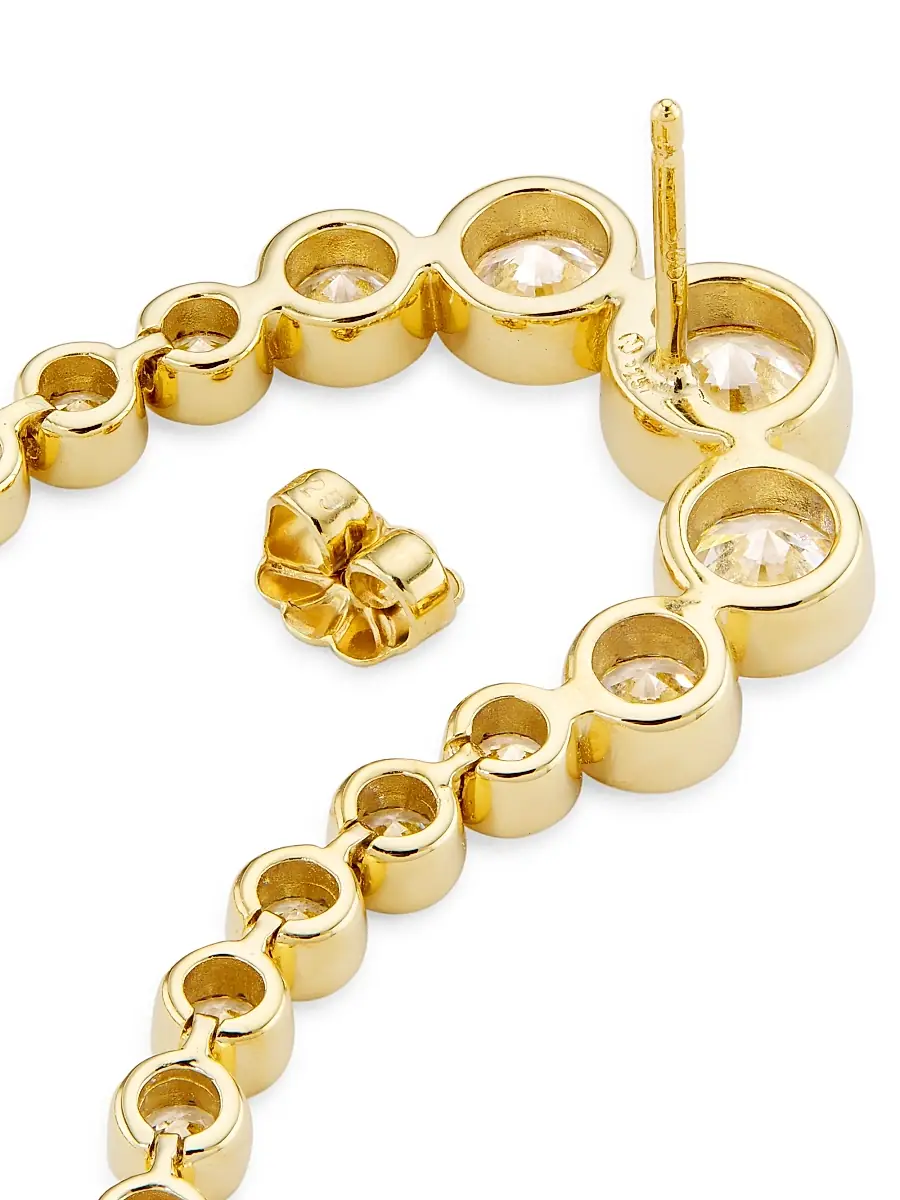 Adriana Orsini Women's Basel 18K-Gold-Plated & Cubic Zirconia Linear Double-Drop Earrings - Gold | Thumbnail 3 Adriana Orsini Women's Basel 18K-Gold-Plated & Cubic Zirconia Linear Double-Drop Earrings - Gold | Thumbnail 3