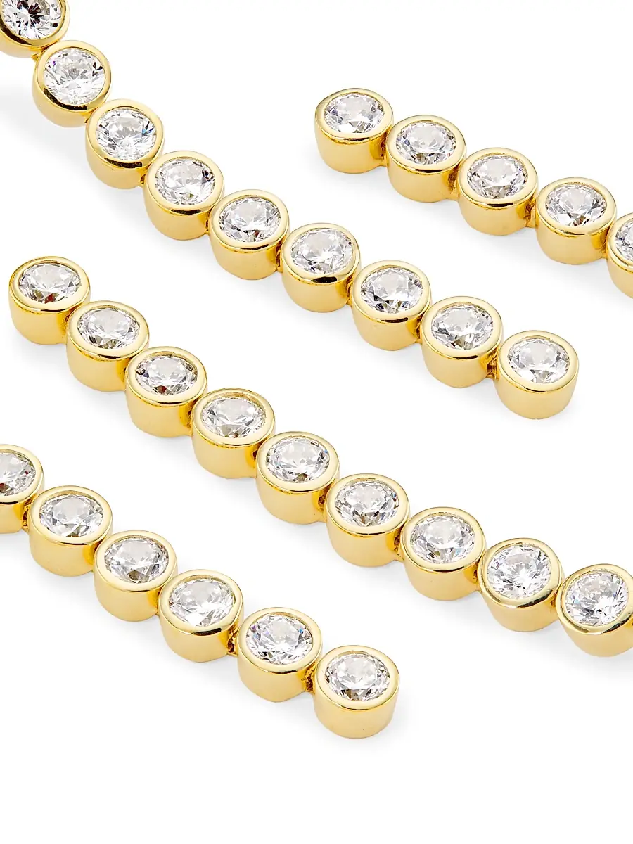 Adriana Orsini Women's Basel 18K-Gold-Plated & Cubic Zirconia Linear Double-Drop Earrings - Gold | Thumbnail 4 Adriana Orsini Women's Basel 18K-Gold-Plated & Cubic Zirconia Linear Double-Drop Earrings - Gold | Thumbnail 4