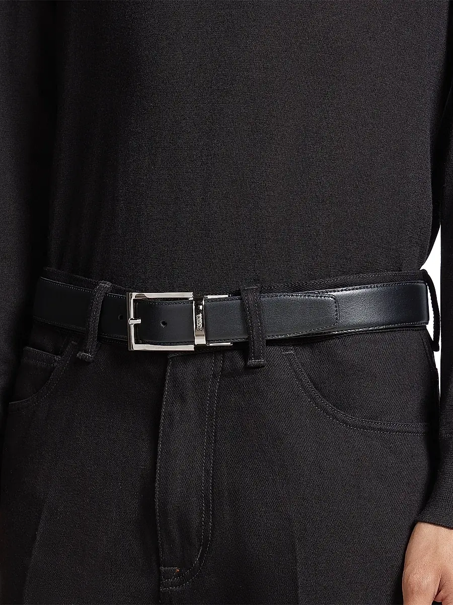 Zegna Men's Reversible Leather Belt | Thumbnail 3