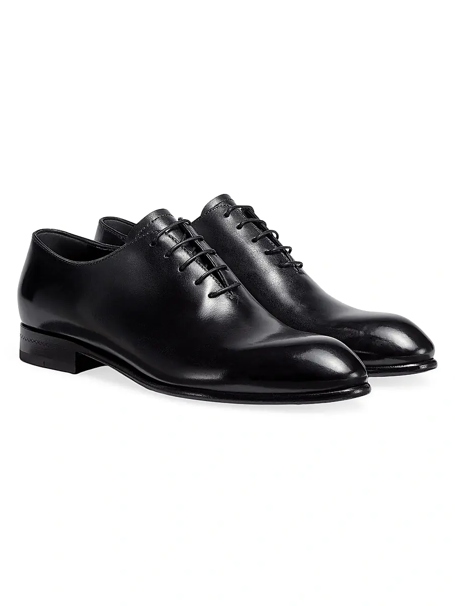 Zegna Men's Hand-Buffed Leather Vienna Evening Wholecut Oxford | Thumbnail 2 Zegna Men's Hand-Buffed Leather Vienna Evening Wholecut Oxford | Thumbnail 2