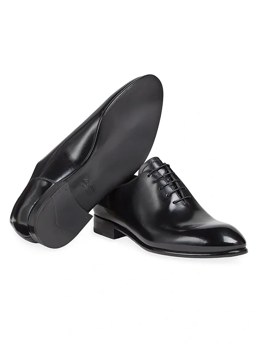Zegna Men's Hand-Buffed Leather Vienna Evening Wholecut Oxford | Thumbnail 4 Zegna Men's Hand-Buffed Leather Vienna Evening Wholecut Oxford | Thumbnail 4