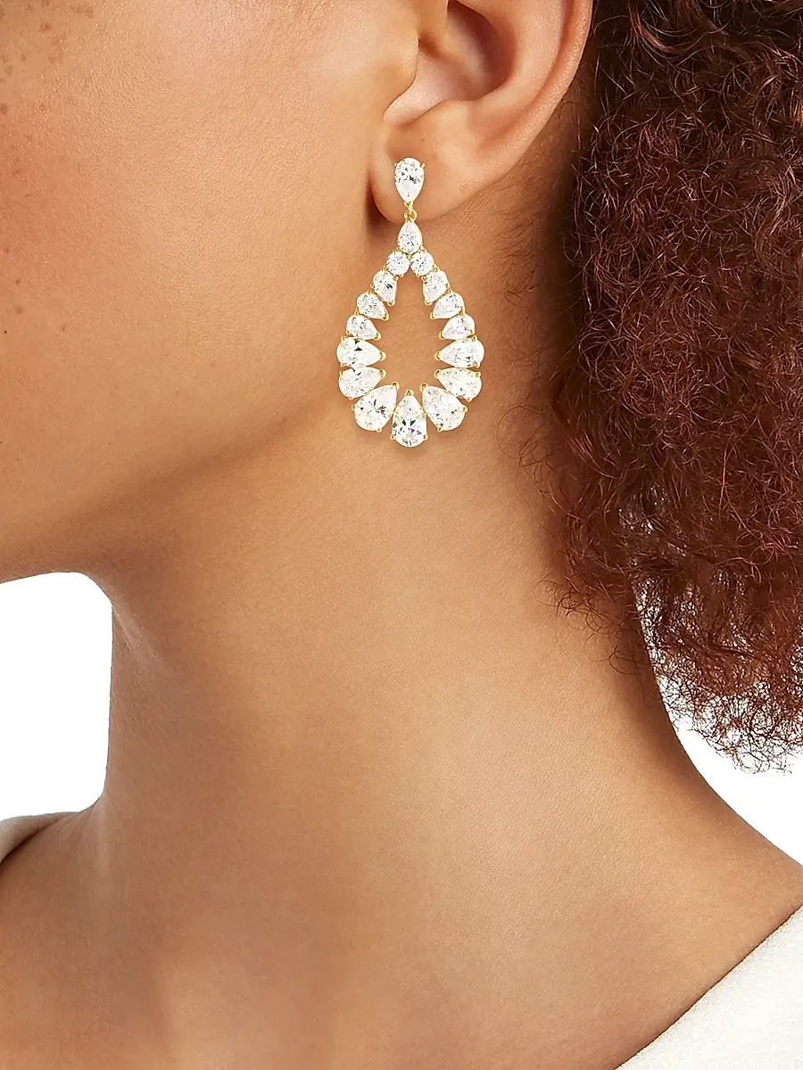 Adriana Orsini Women's Feliz 18K Gold-Plated & Cubic Zirconia Pear Drop Earrings | Thumbnail 2 Adriana Orsini Women's Feliz 18K Gold-Plated & Cubic Zirconia Pear Drop Earrings | Thumbnail 2
