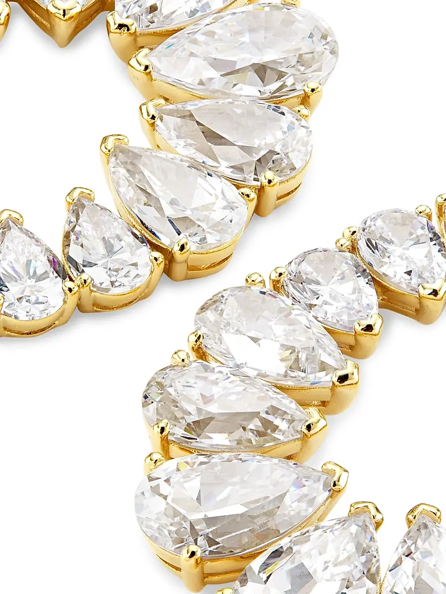 Adriana Orsini Women's Feliz 18K Gold-Plated & Cubic Zirconia Pear Drop Earrings | Thumbnail 4 Adriana Orsini Women's Feliz 18K Gold-Plated & Cubic Zirconia Pear Drop Earrings | Thumbnail 4