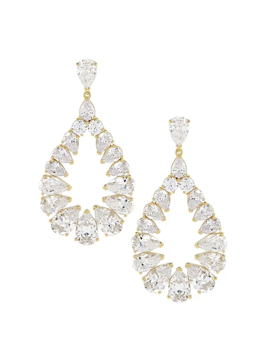 Women's Feliz 18K Gold-Plated & Cubic Zirconia Pear Drop Earrings Women's Feliz 18K Gold-Plated & Cubic Zirconia Pear Drop Earrings