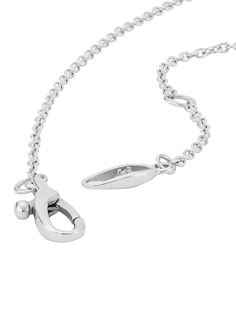 Adriana Orsini Women's Loveall 18K-White-Gold-Plated & Cubic Zirconia Double-Chain Necklace - White Gold | Thumbnail 3