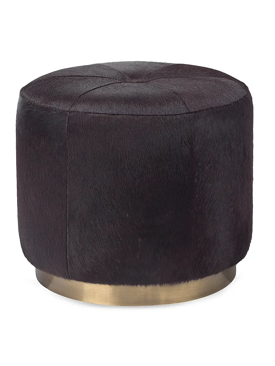 Jamie Young Co. Thackeray Small Round Pouf - Espresso | Image 1 Jamie Young Co. Thackeray Small Round Pouf - Espresso | Image 1