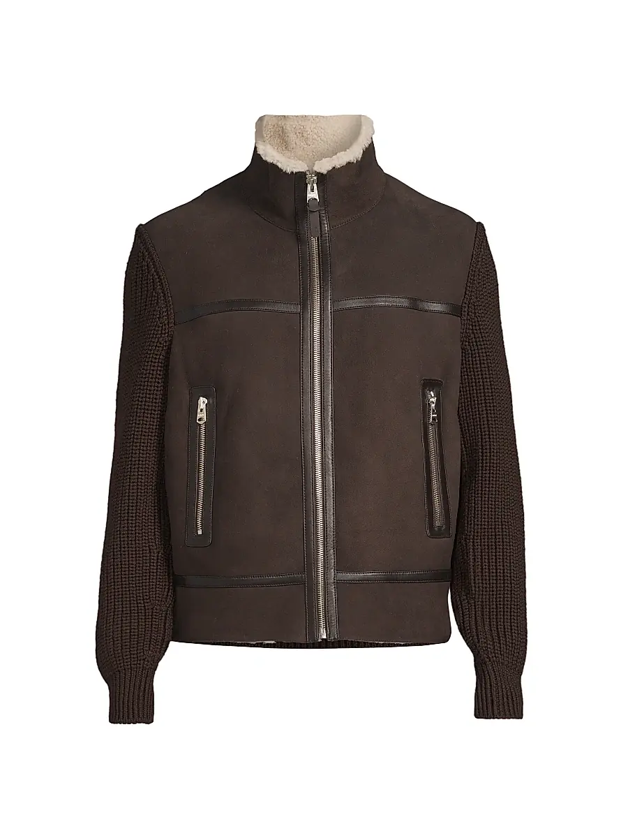 Mackage Men's Jonathan Wool Shearling Jacket - Coffee Natural | Image 1 Mackage Men's Jonathan Wool Shearling Jacket - Coffee Natural | Image 1