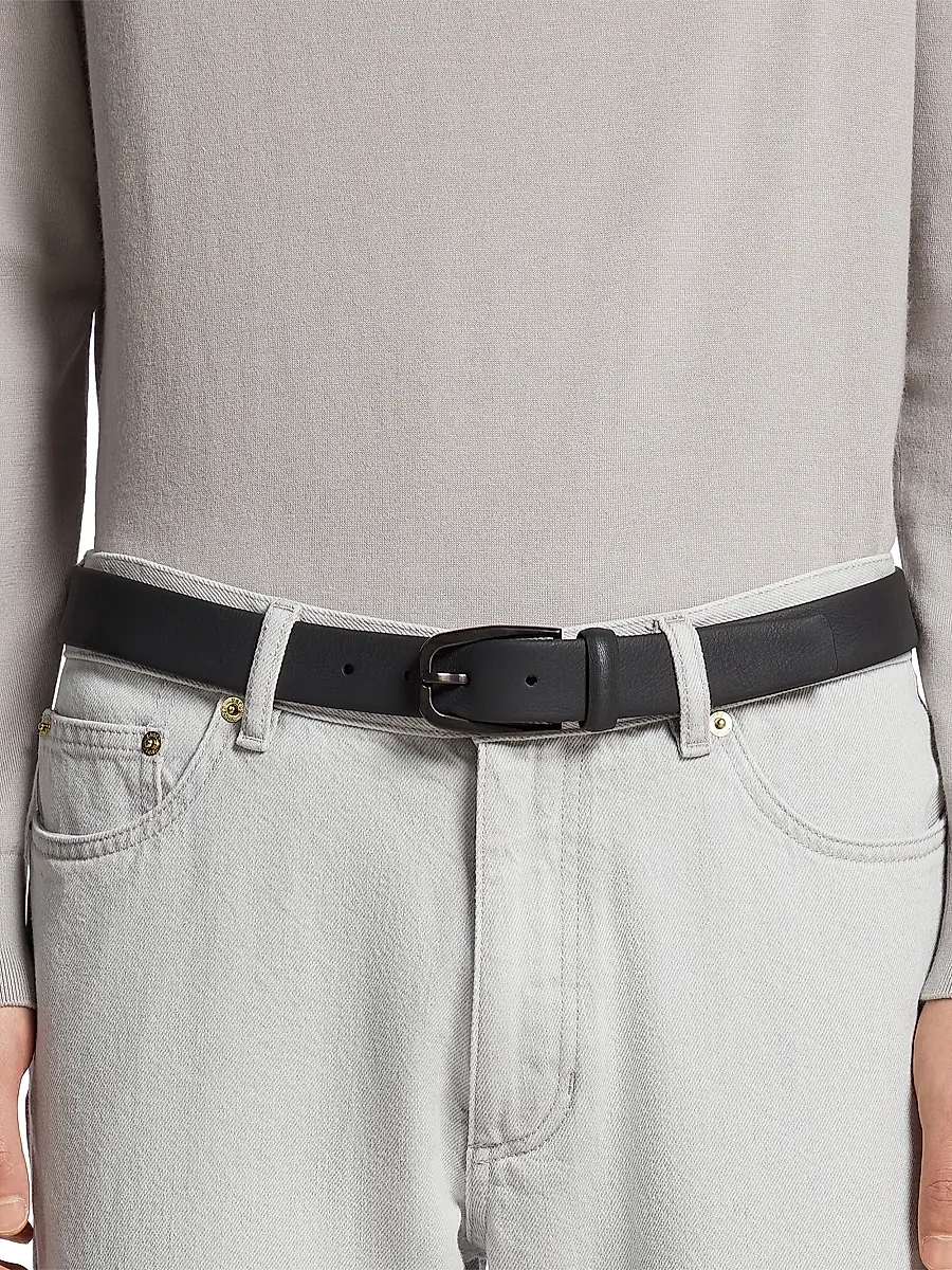 Zegna Men's Leather Belt | Thumbnail 3 Zegna Men's Leather Belt | Thumbnail 3