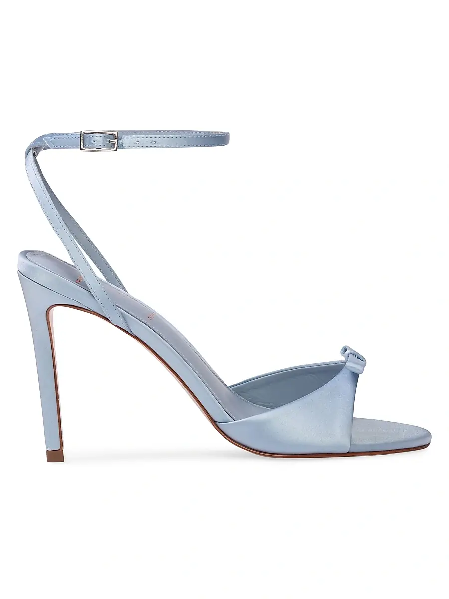 Black Suede Studio Women's Albie 100MM Satin High Heel Sandals - Blue Fog | Image 1 Black Suede Studio Women's Albie 100MM Satin High Heel Sandals - Blue Fog | Image 1
