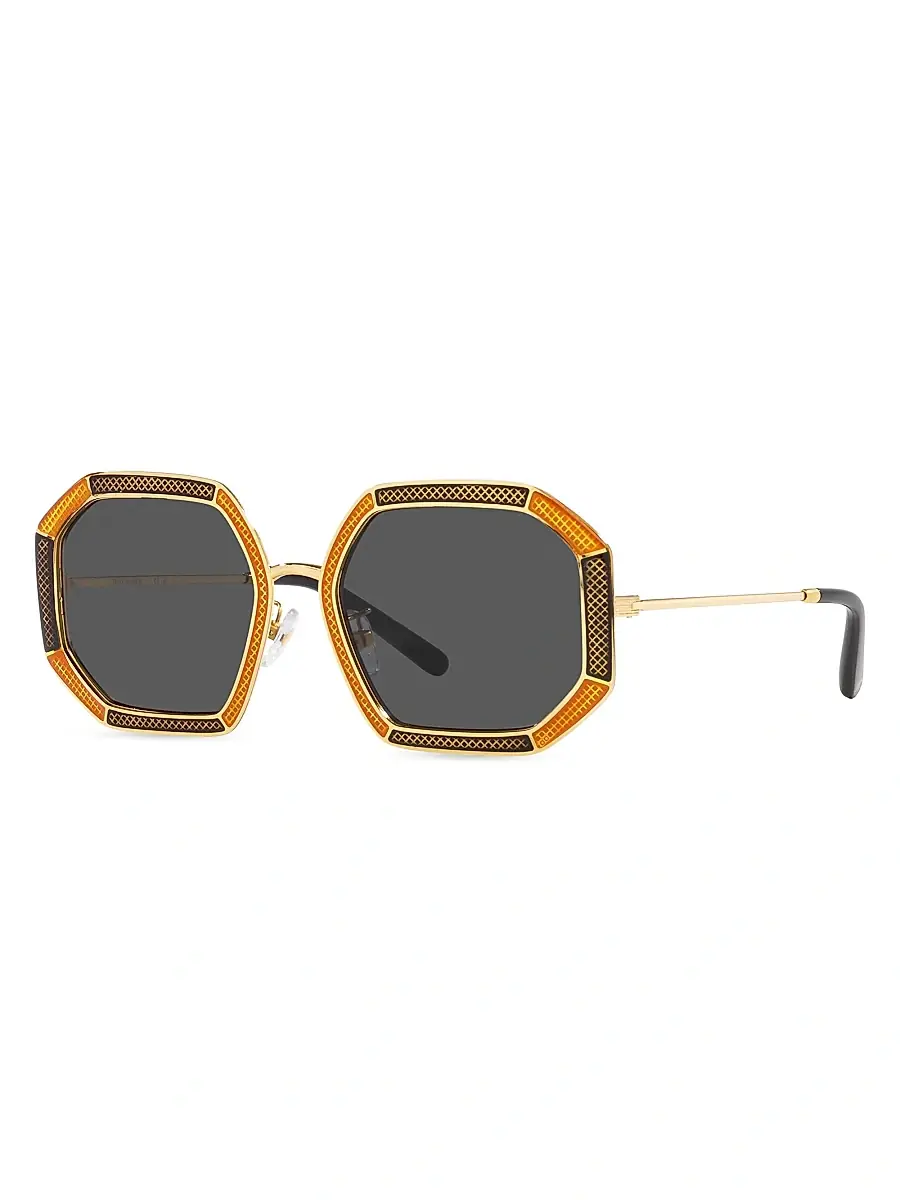 Tory Burch Women's 52MM Geometric Sunglasses - Shiny Gold | Thumbnail 2